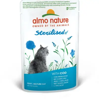 Almo Nature Holistic Sterilized Adult Cat with Cod 70 g Bax 30 buc.