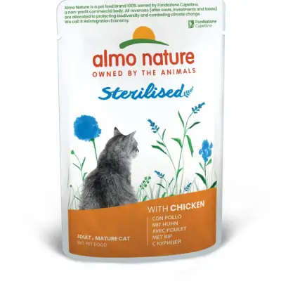 Almo Nature Holistic Sterilized Adult Cat with Pui 70 g Bax 30 buc.