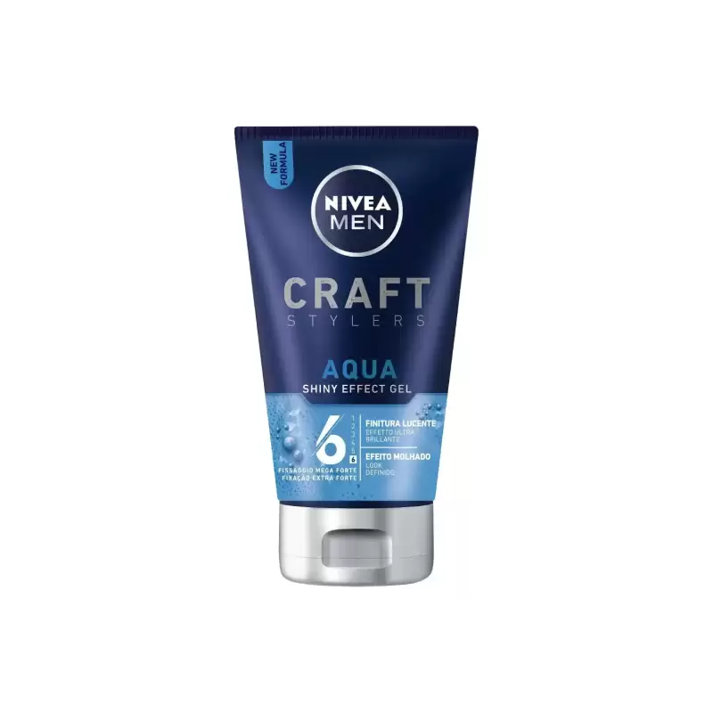 Nivea Gel Men Craft Stylers Aqua Shiny Effect Fixing 6 Mega Strong 150 ml Bax 12 buc