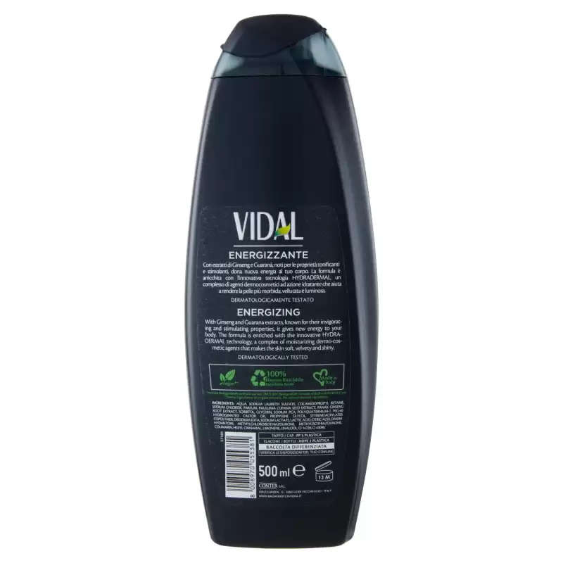 Vidal Gel De Duș Energizant Cu Ginseng Si Guarana 500 ml Bax 12 buc.