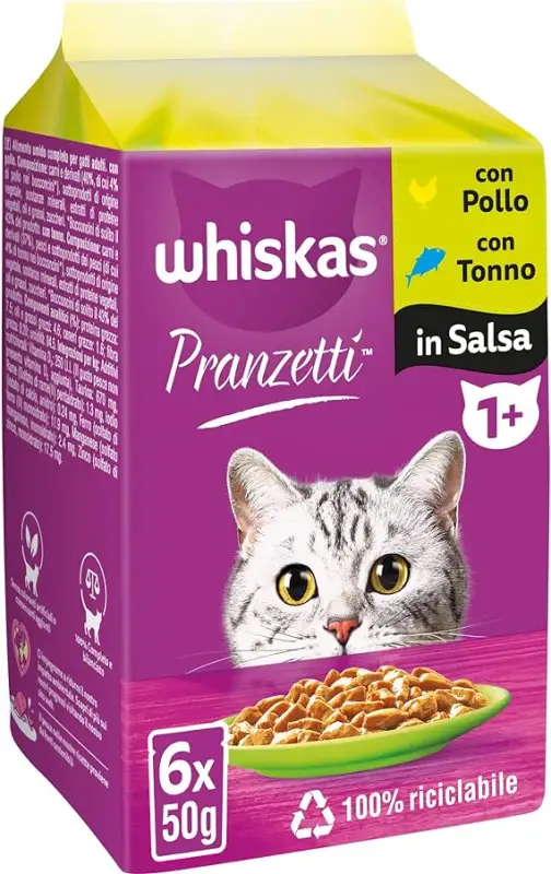 Whiskas Pranzuri cu Mari e Monti Gr 50X6 Bax 12 buc.