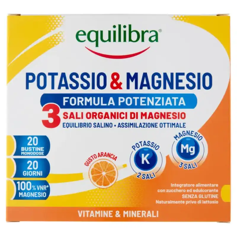Equilibra Potasiu si Magneziu 3 Formula Imbunatatita Plicuri 20 x 5,2 g Bax 9 buc.