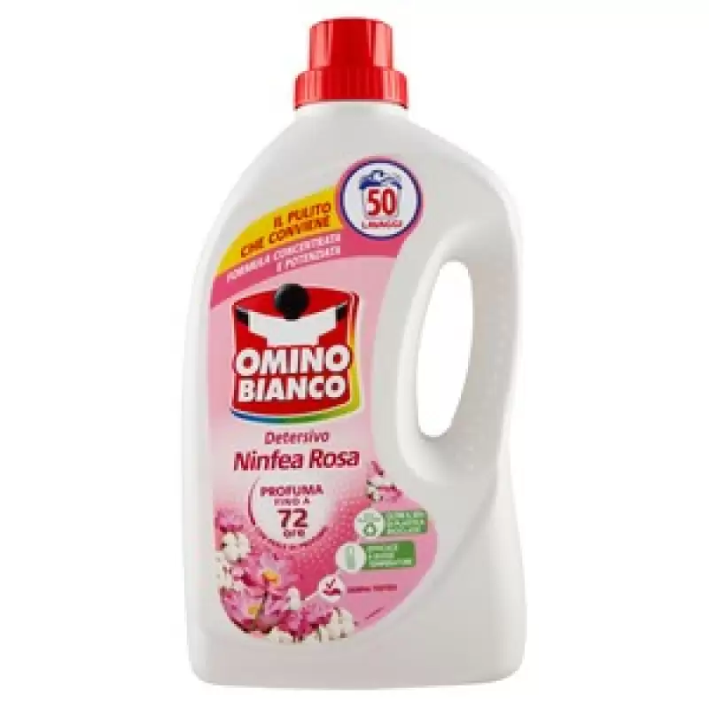 Omino Bianco Detergent lichid Automat Ninfea Rosa 50 spl. Bax 6 buc.