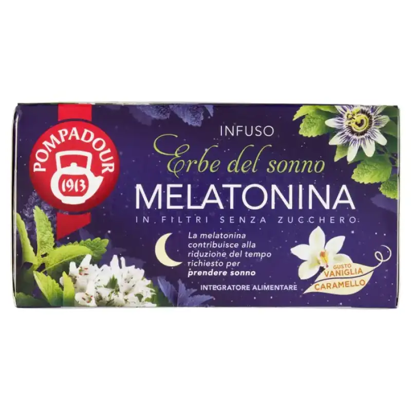 Pompadour Infusion Ierburi de Somn Melatonina in Filtre Fara Zahăr Plicuri 18 x 2 g Bax 12 buc.