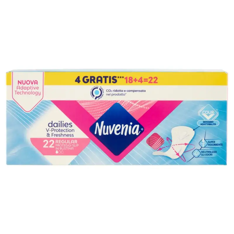 Nuvenia Dailies Fresh Regular Slip Protector Pliat in Pliculet 22buc Bax 12 buc.
