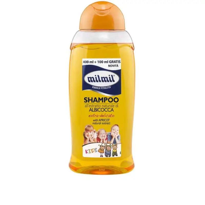 Mil Mil Sampon pentru Copii mai Bland cu Caise 400 ml, Bax 12 buc.