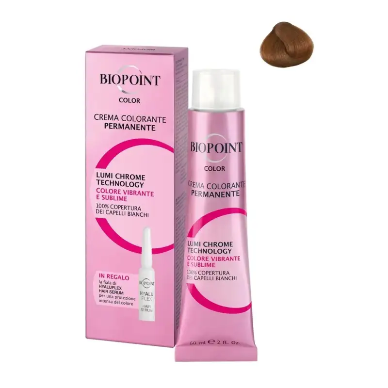 Biopoint Vopsea Par Crema Blond Mediu Aramiu Auriu + Fiola 60 ml N7,43 Bax 6 buc.