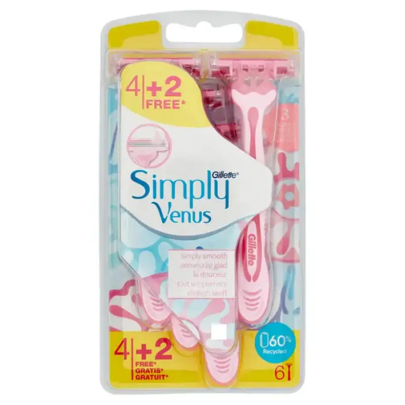 Venus Simply Lame de Ras Femei 3 Lama Set/4+2 Bax 6 buc.
