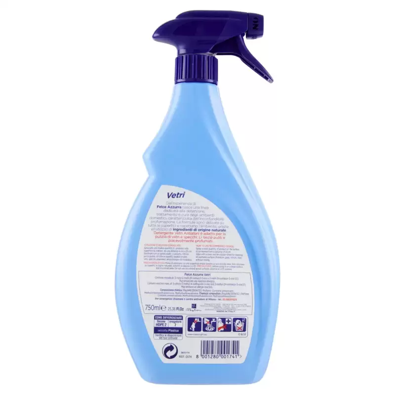 Felce Azzurra Detergent Multifuncțional Anti-Halo Pentru Sticlă 750 ml Bax. 12 buc.