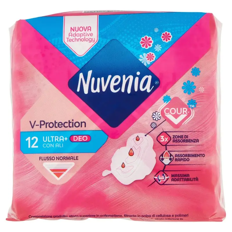 Nuvenia Tampoane Freshness & Ultra Protection cu Aripi Deo 12buc Bax 12 buc.