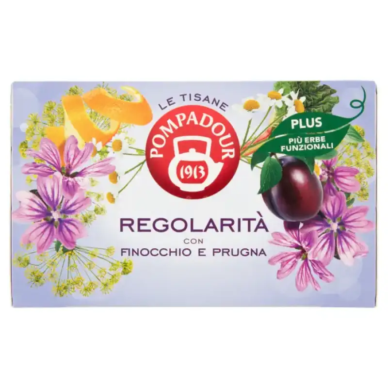 Pompadour Regularity Plus Tisana cu Fenicul si Prune 18 plicuri Bax 10 buc.
