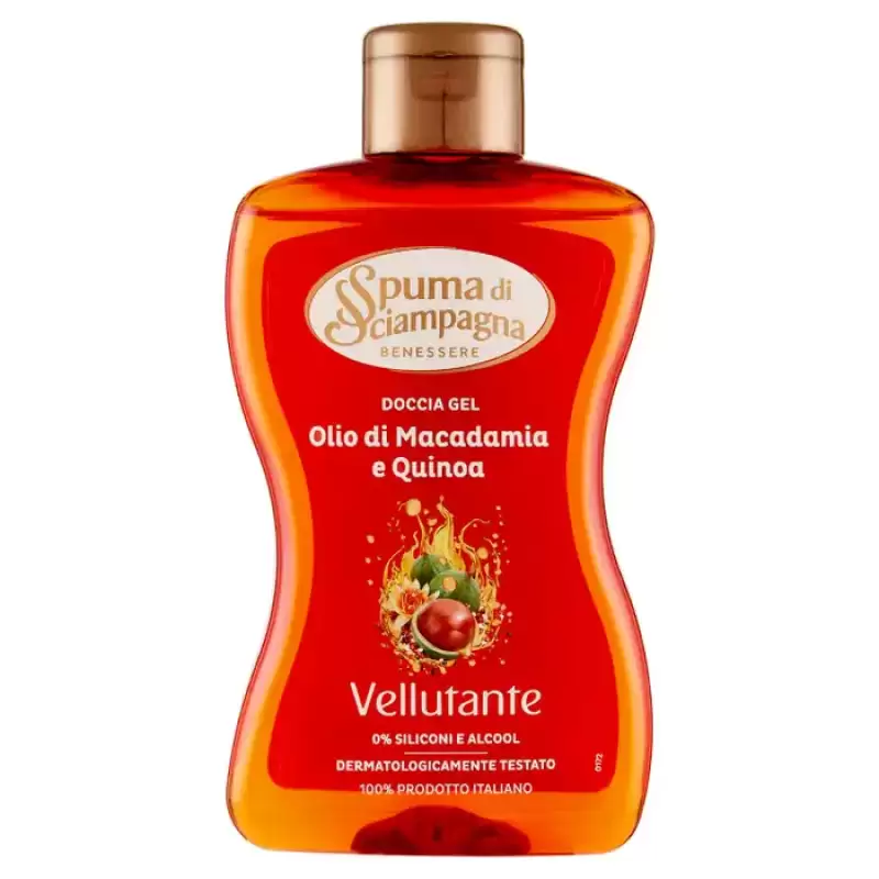 Spuma di Sciampagna Gel de Dus Catifelat, Ulei de Macadamia si quinoa 300 ml Bax 6 buc.
