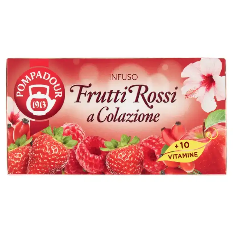 Pompadour Infuzie de Fructe Rosii pentru Micul dejun plicuri 20 x 2,5 g Bax 12 buc.