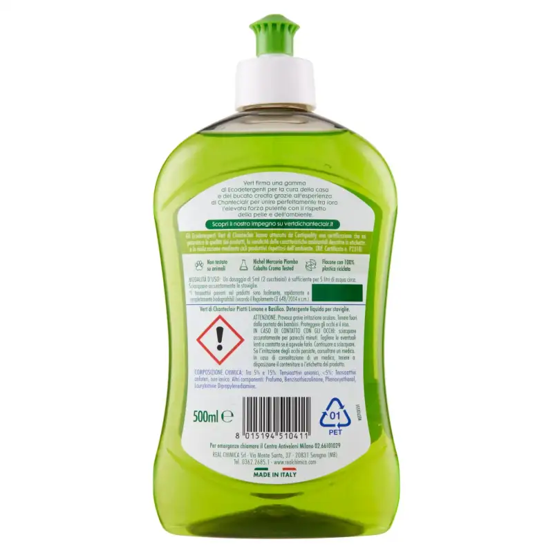 Chanteclair Vert Eco Detergent Pentru Vase Lămâie Si Busuioc 500ml Bax 12 buc.