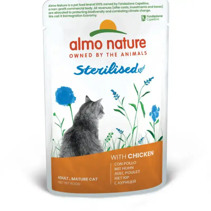 Almo Nature Holistic Sterilized Adult Cat with Pui 70 g Bax 30 buc.