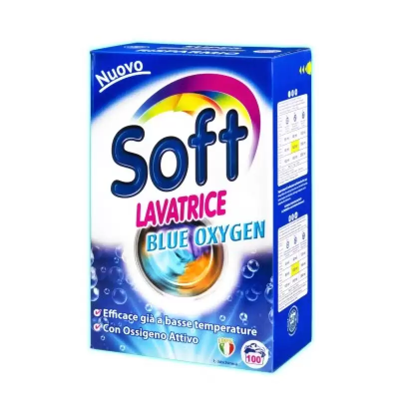Soft Detergent Praf Automat Rufe, Blue Oxygen, 100 spl, Bax 1 buc.