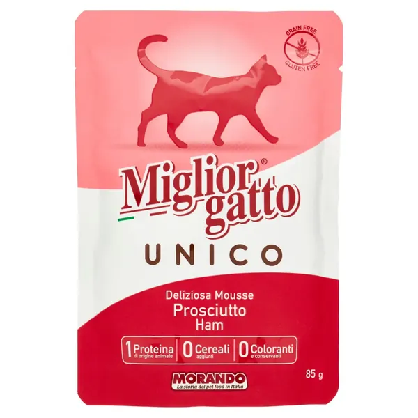 Miglior Gatto Mousse delicată 100% Suncă 85 Gr Bax 24 buc