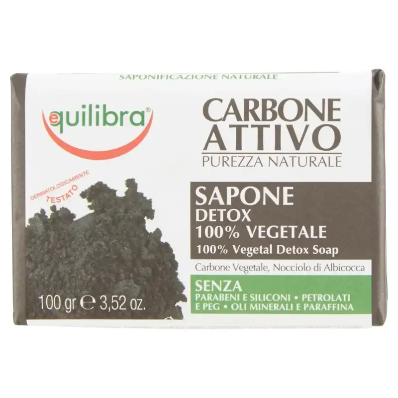 Equilibra Sapun Detox cu Carbon Activat 100% Vegetal 100 g Bax 12 buc.