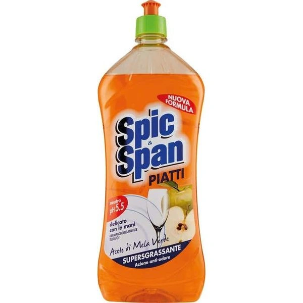 Spic&Span Detergent de Vase Otet si de mere verde 1000 ml, Bax 12 buc.