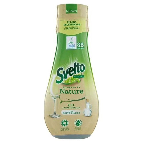 Svelto Detergent Masine de Vase Gel cu Otet Alb 640 ml, Bax 6 buc.