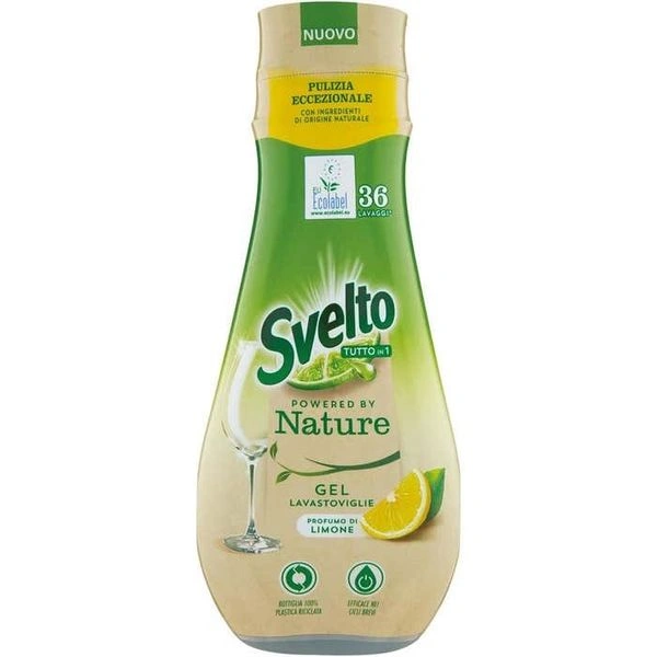 Svelto Detergent pentru Masina de Vase cu Lamie 640 ml, Bax 6 buc.