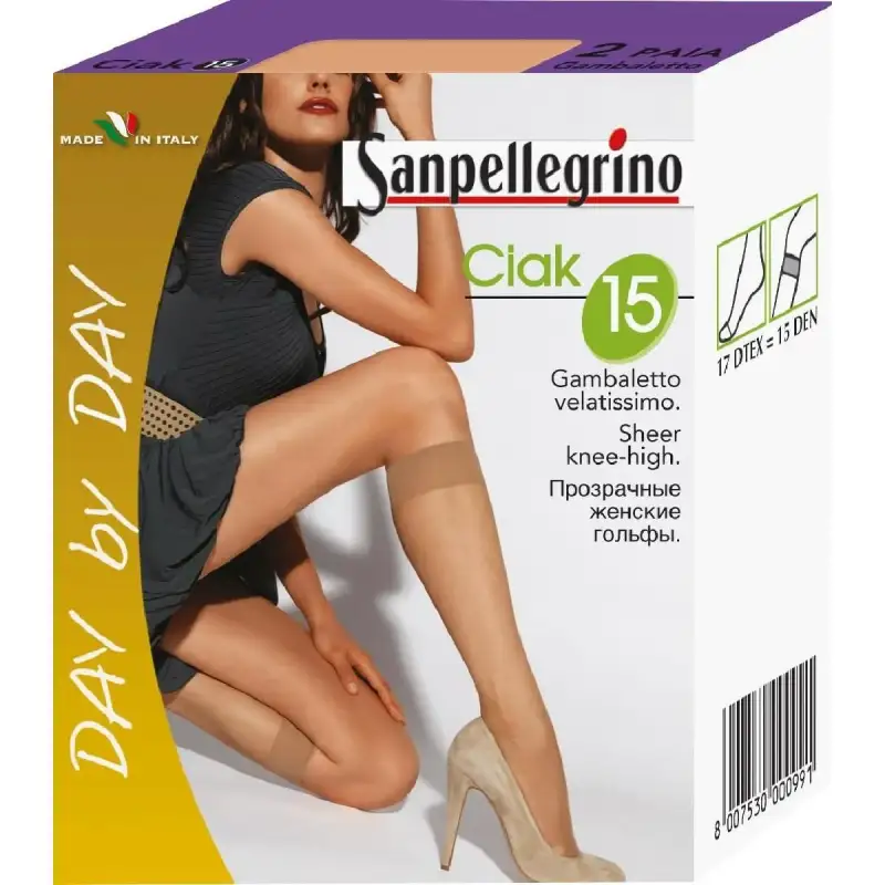 Sanpellegrino Ciak Ciorapi Genunchi 15 Daino TU Bax 10 buc