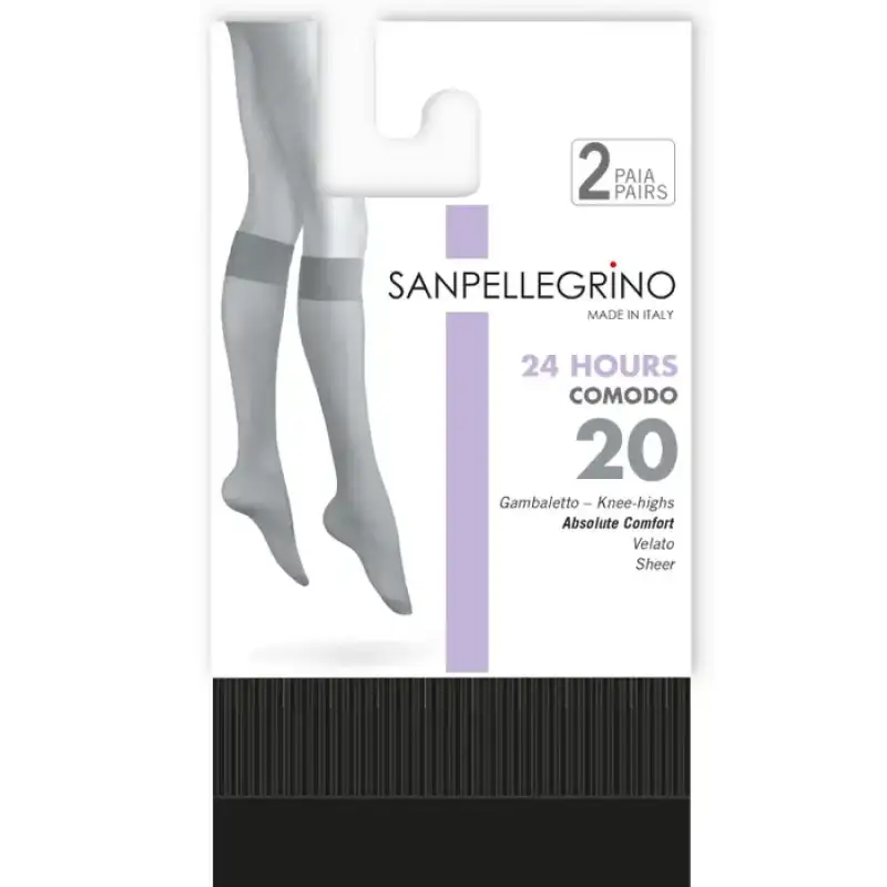 Sanpellegrino Ciorapi Genunchi Inalte Comodo 20 Den Antilope Marime Unica Set/2 Bax 10 buc.
