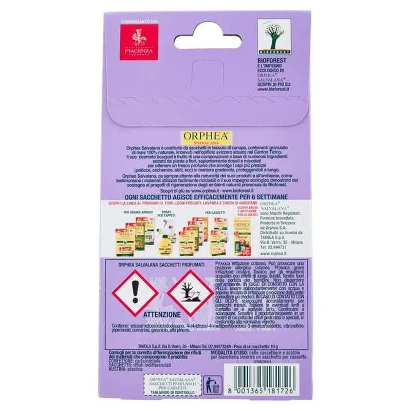 Orphea Plic Parfumati Salvalana pentru Sertarele de Lavanda 3 buc.ati, Bax 12 buc.