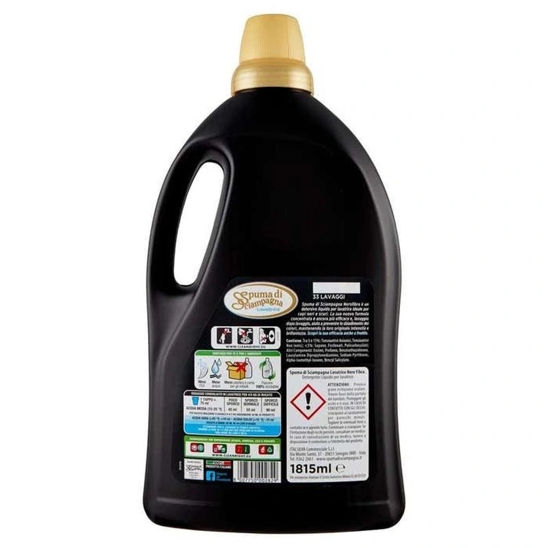 Spuma di Sciampagna Detergent Automat Lichid pentru Rufe Negre Fibre 33 spalari, Bax 8 buc.