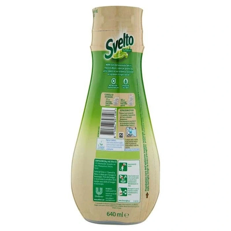 Svelto Detergent pentru Masina de Vase cu Lamie 640 ml, Bax 6 buc.