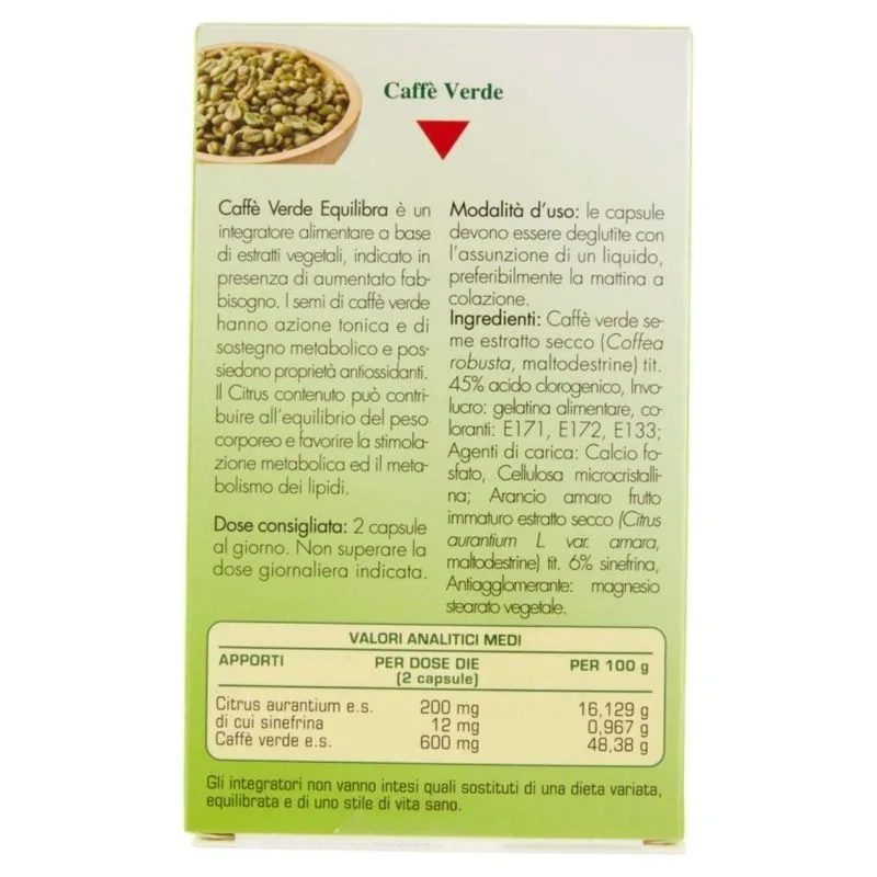 Equilibra Drenajul si Metabolismul Cafeaua Verde 40 Capsule 24.8g Bax 9 buc.