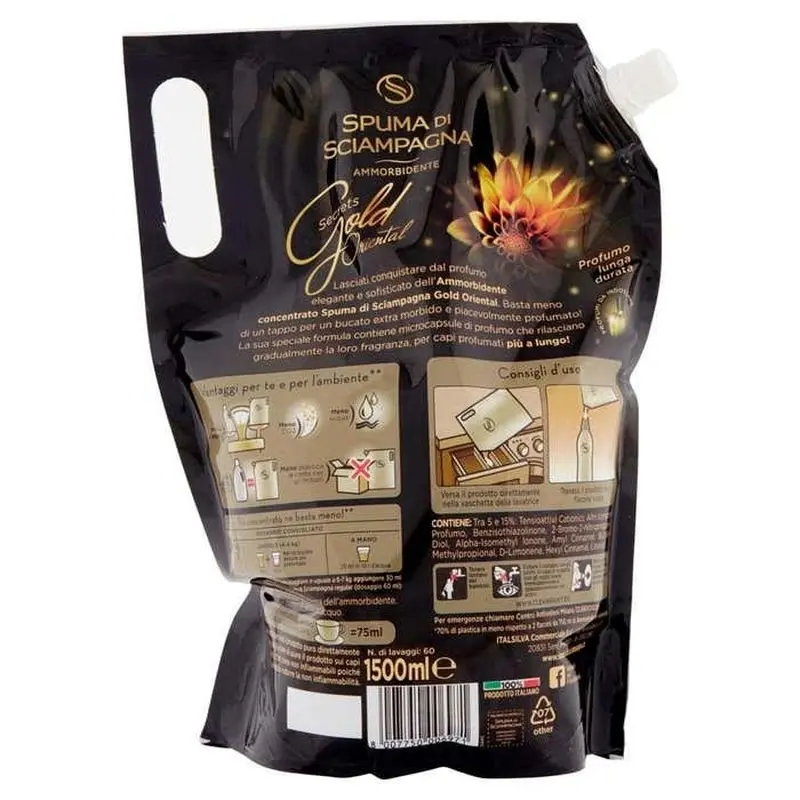 Spuma di Sciampagna Balsam de Rufe Concentrat Gold Oriental Ecoricarica 1500 ml, Bax 8 buc.