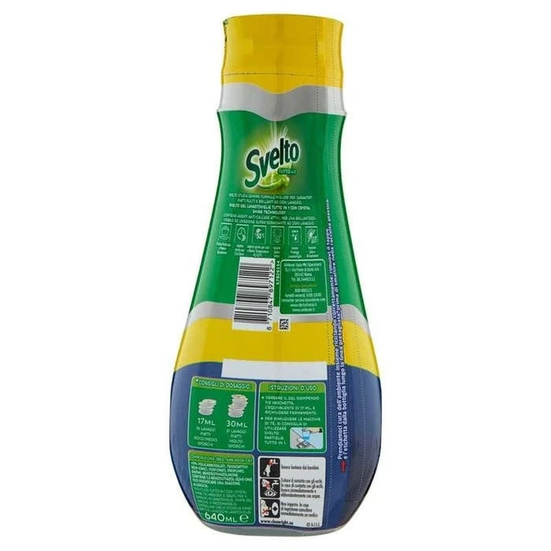 Svelto Detergent pentru Masina de Spalat Vase Gel 640 ml, Bax 6 buc.