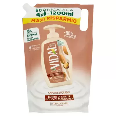 Vidal Almond & Karitè Sapun lichid Unt de Shea si Ulei de migdale Ecoricarica 1200 ml
