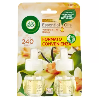 Air Wick Difuzor de Parfum cu Uleiuri esențiale Regenerator Vanilia Rezerva,19 ml X2 Bax 5 buc.