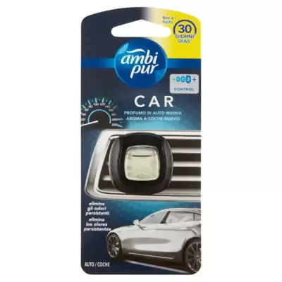 Ambi Pur Odorizant Auto de unica folosinta, Parfum Auto Nou, 1 Odorizant, 2 ml Bax 6 buc.
