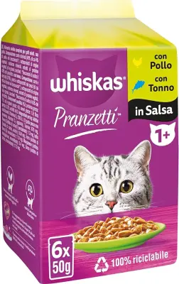 Whiskas Pranzuri cu Mari e Monti Gr 50X6 Bax 12 buc.
