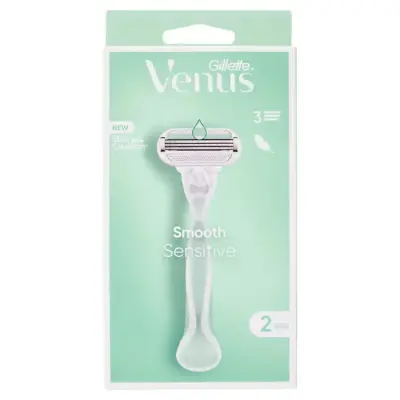 Venus Smooth Sensitive Lama de Ras Femei cu 5 Lame, 1 Maner + 2 Lame Bax 6 buc.