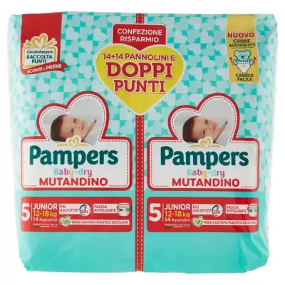 Pampers Scutece Chiloti Junior Baby-dry 14 + 14 Bax 2 buc.