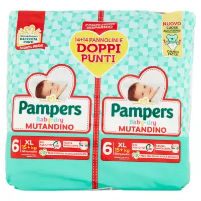 Pampers Scutece Chiloti Baby-dry XL Mărimea 6 Set/28 Bax 2 buc.