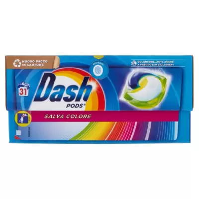 Dash Pods Capsule De Detergent Economizor De Culoare, 31 spălări 610,7 g Bax 4 buc.