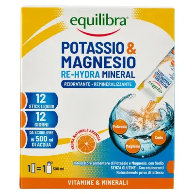 Equilibra Potasiu și Magneziu Re-Hydra Mineral 12 x 30 ml Bax 6 buc.