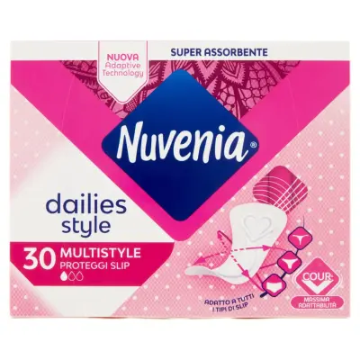 Nuvenia Protectoare pentru Chiloti Pliate  in Pliculet Multistyle Dailies 30buc Bax 10 buc.
