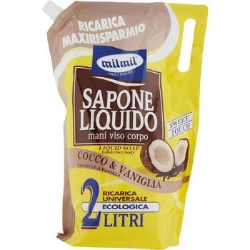 Mil Mil Sapun Lichid Maini, Fata, Corp Nuca de Cocos si Vanilie Rezerva 2 l, Bax 8 buc.