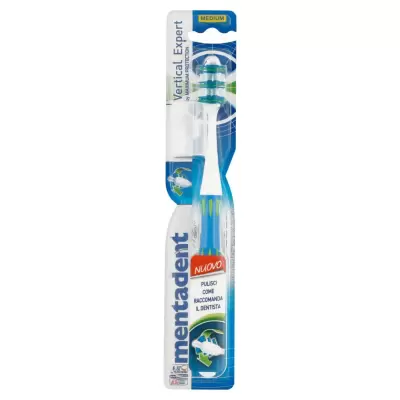 Mentadent Periuta de Dinti, Vertical Expert Sensitive, Extra Soft, Bax 12 buc.