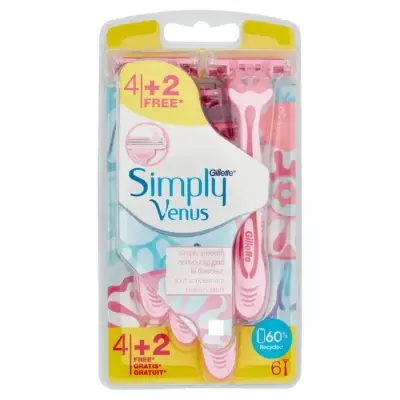 Venus Simply Lame de Ras Femei 3 Lama Set/4+2 Bax 6 buc.