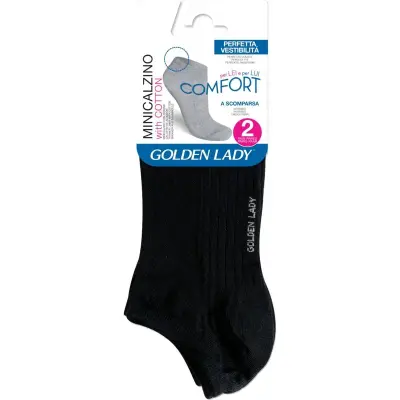 Golden Lady Unisex Mini Soseta Negru 36/39 Set/2 Bax 3 buc.