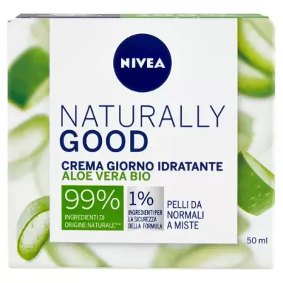 Nivea Naturally Good Bio Cremă hidratantă de zi cu Aloe Vera pentru ten normal și mixt 50 ml Bax 3 buc
