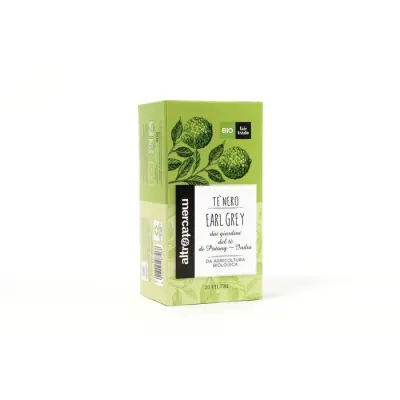 Altromercato Ceai Negru Organic Aromat cu Bergamot 20 plicuri Bax 10 buc.