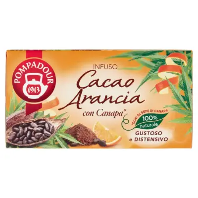 Pompadour Infuzie de Canepa si Cacao cu Portocala 20 plicuri Bax 12 buc.